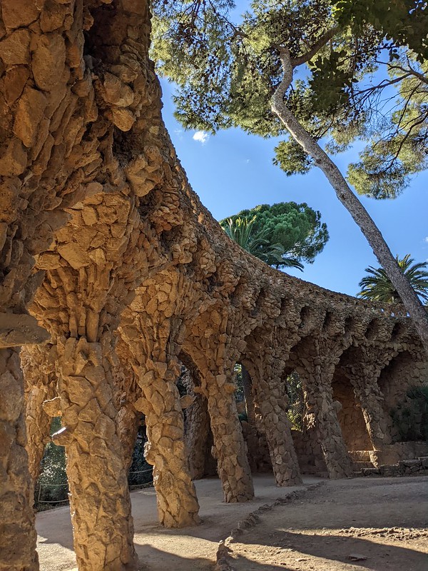 Gaudi style bridge in the parc