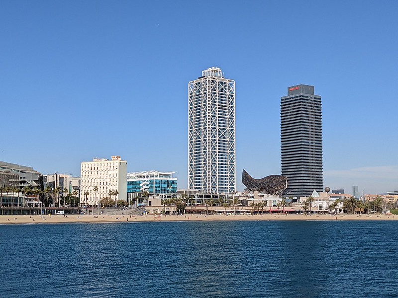 View of the Barcelona beach front
