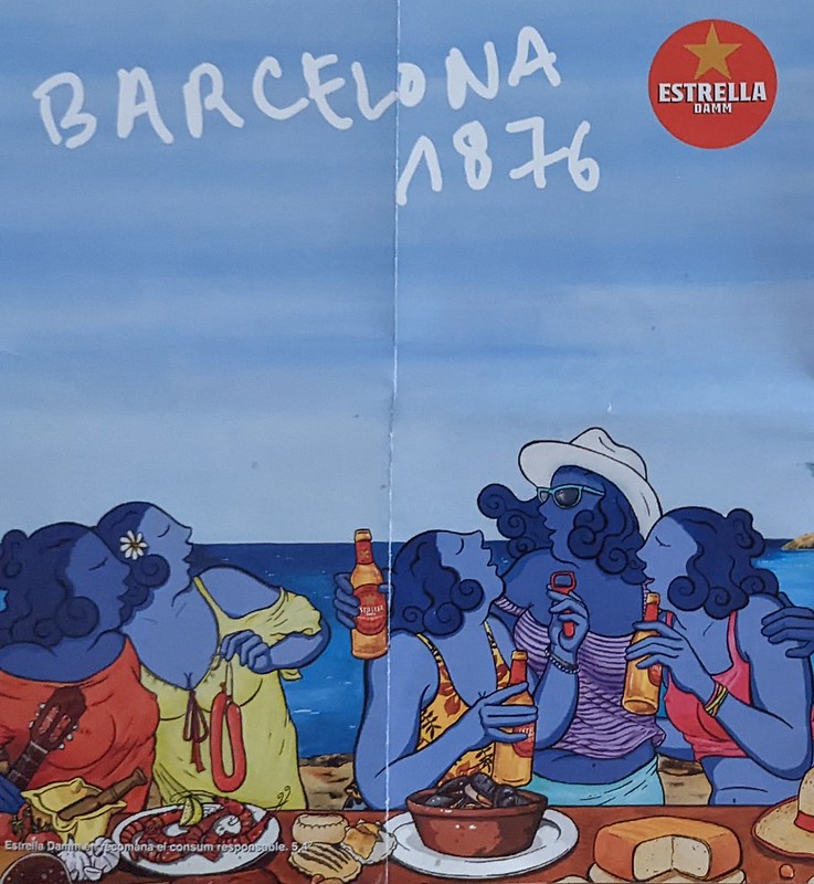 Cover of the metro map, advertising Estrella beer