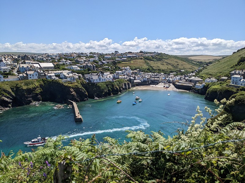 Looking down on the bay at Port Isaac from the footpath