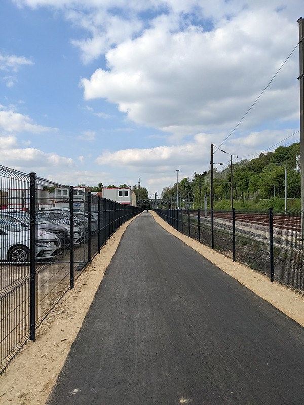New cycle path going past the station