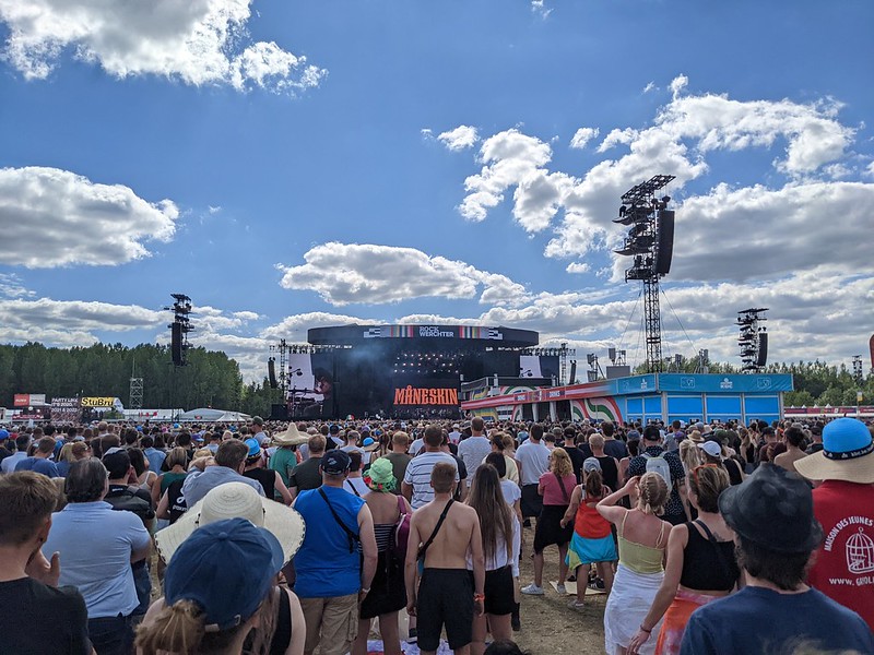 Måneskin playing on the Main stage