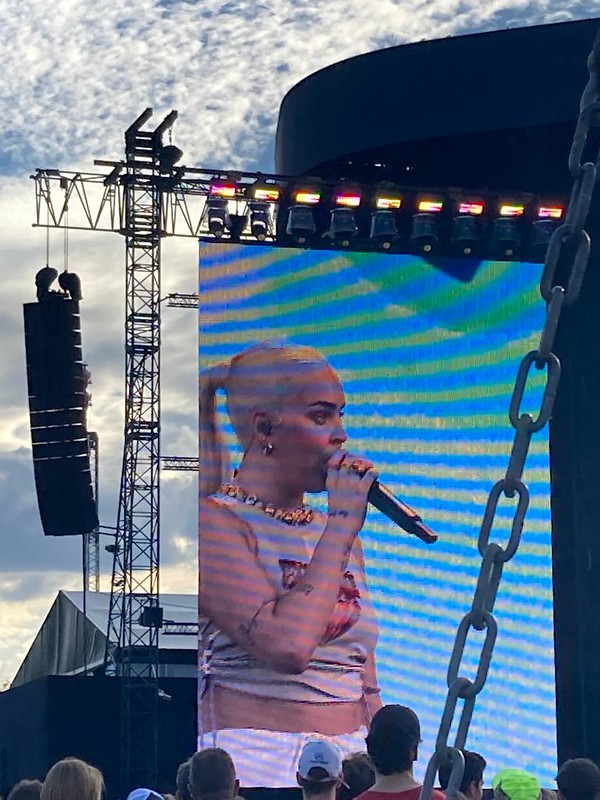 Anne Marie on the big screen of the Main stage