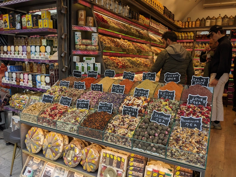 Market stall selling spice