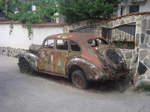 Burnt out car