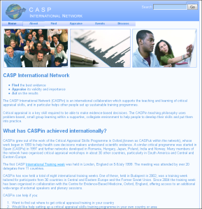 Homepage of CASP International Network