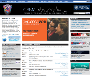 Homepage of Centre for Evidence-Based Medicine