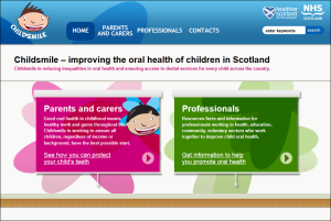 Homepage of childsmile