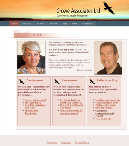 Homepage of the Crowe Associates website