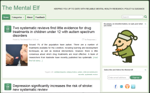 Homepage of The Mental Elf blog