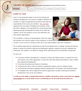 Homepage of Learn to Care 