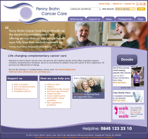 Home page of Penny Brohn Cancer Care