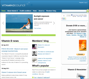Homepage of Vitamin D Council